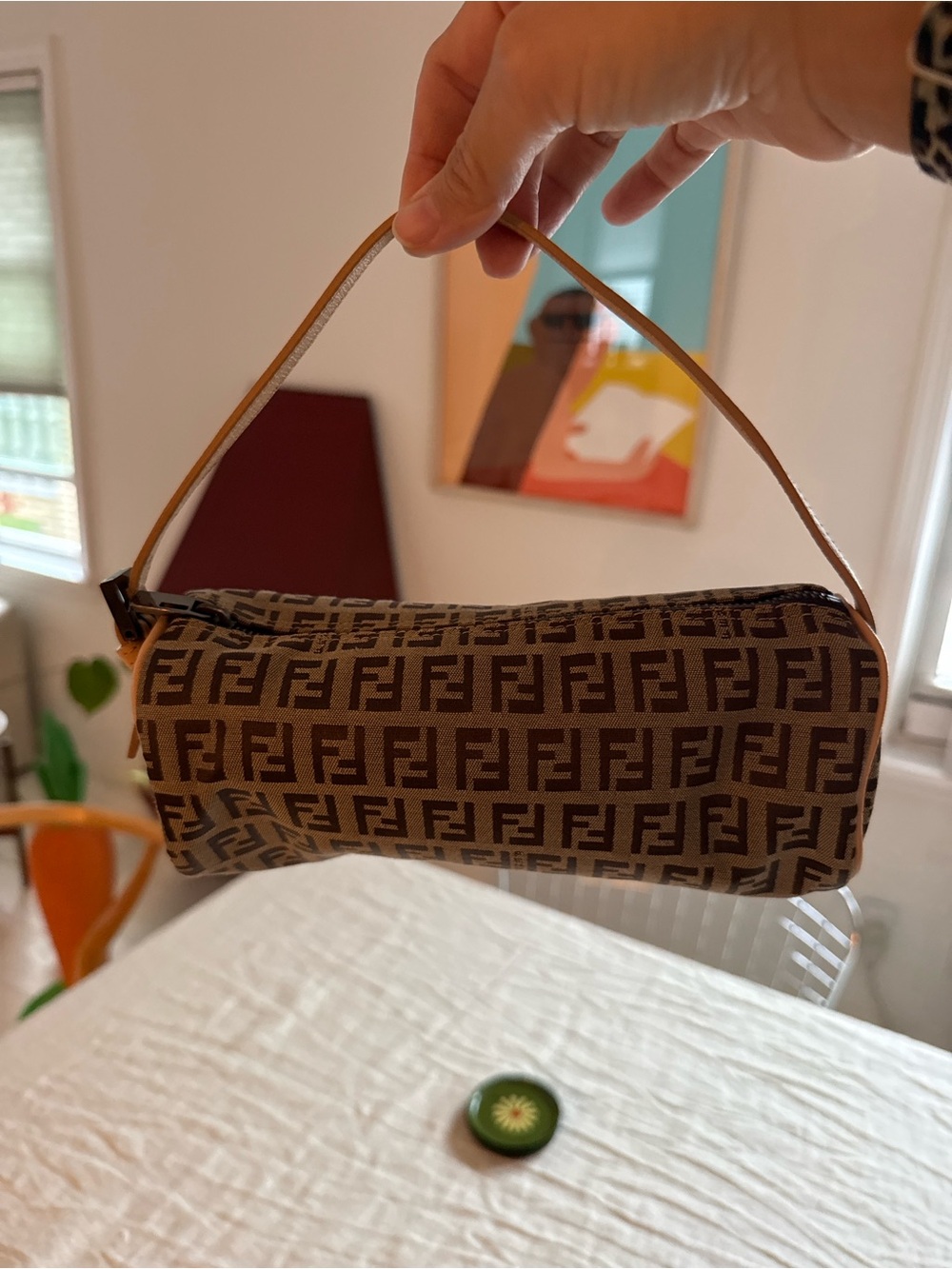 Fendi Zucca Logo Mini Barrel Bag
